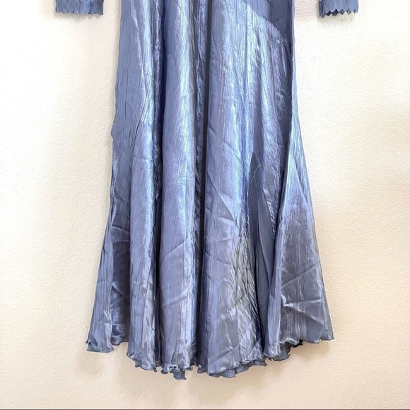NWT Komarov Charmeuse Chiffon Long Sleeve Midi Dress Persian Violet Small - Picture 6 of 16